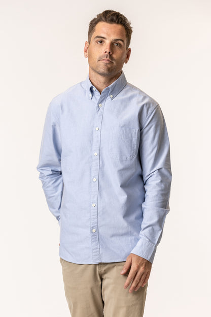 Blue oxford shirts button down for men
