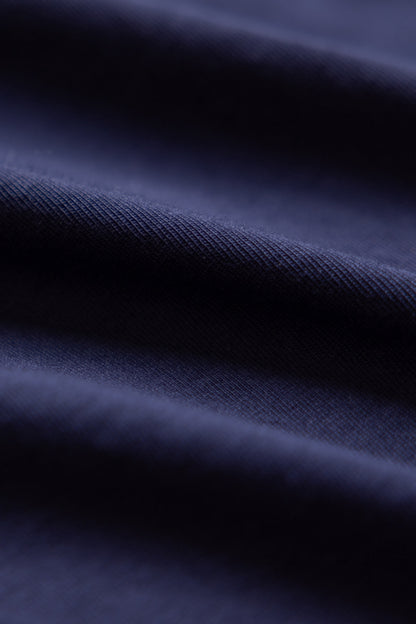 close up shot of navy blue tshirt