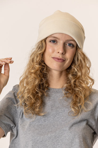 knit natural beanies