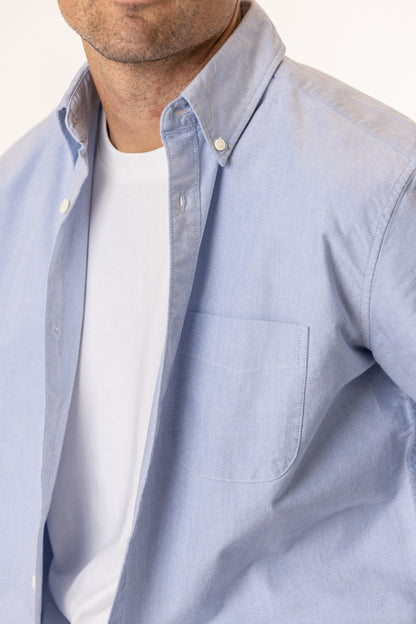 light blue organic cotton oxford shirt
